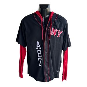 AEROPOSTALE Baseball M  Style Light Weight Button Up‎ Hoodie Sweater NEW